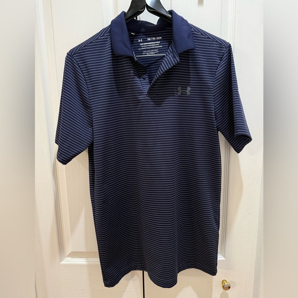 Under Armour Men's Navy Polo with Stripes